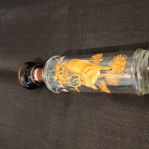 1967 CABIN STILL BACK DEER DESIGN WHISKEY BOTTLE -DECANTER.